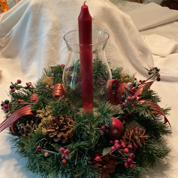 Other - Hurricane Glass Christmas Centerpiece